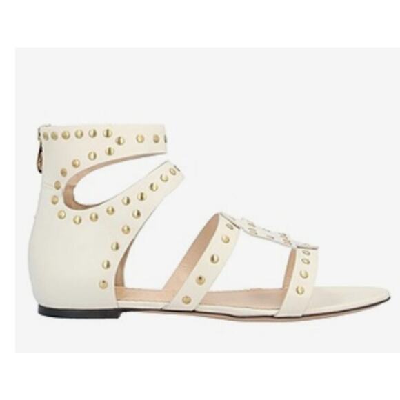 Charlotte Olympia Studded leather Sandals white size 6 - Picture 7 of 7